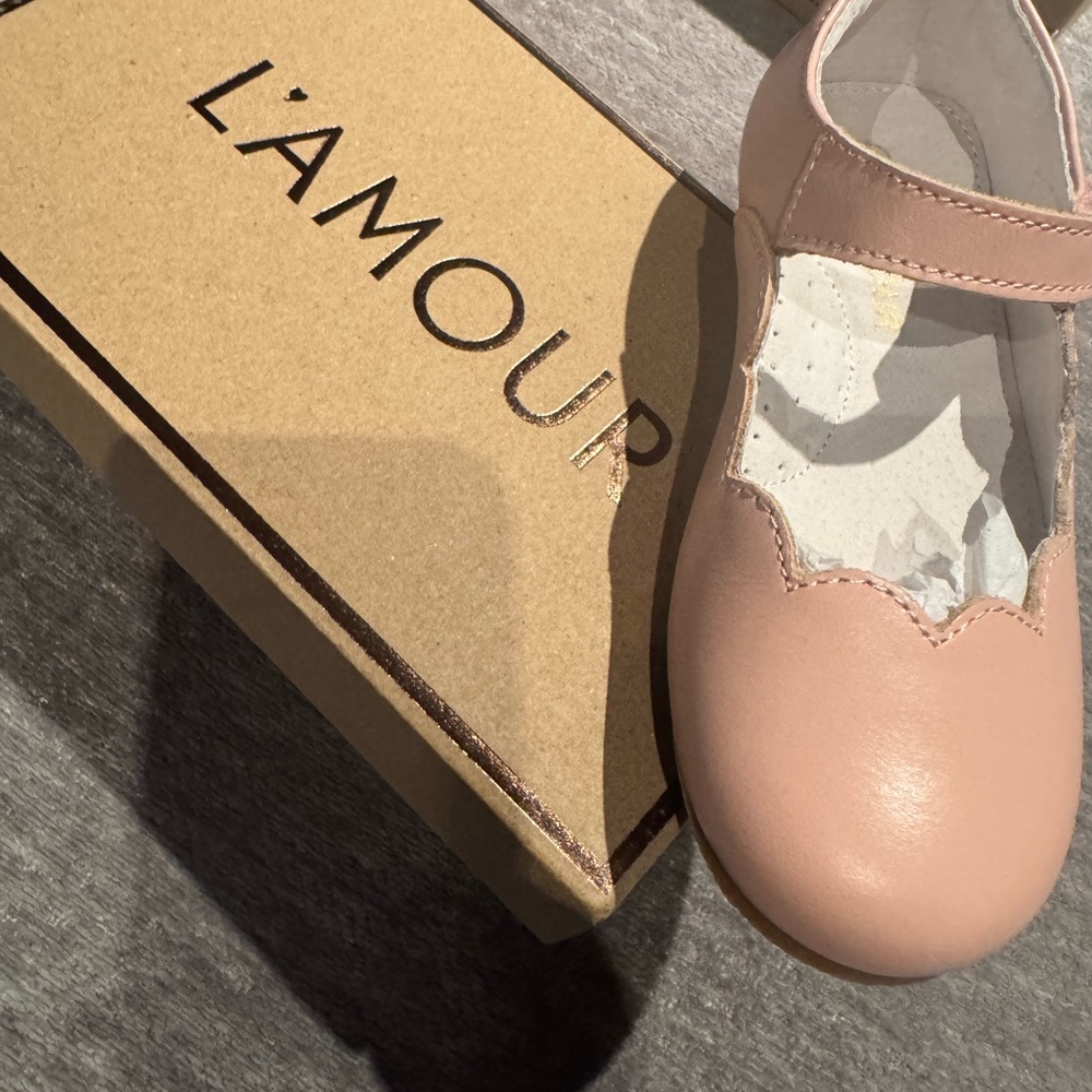 L'Amour Blush Pink Kids Mary Jane Shoes